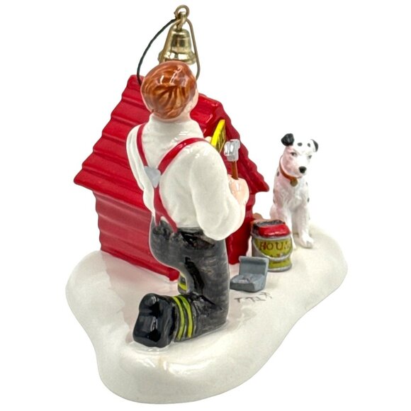 Department 56 Snow Village Sparky's New Doghouse Dalmatian Fire House No. 4 Xmas - Picture 4 of 9